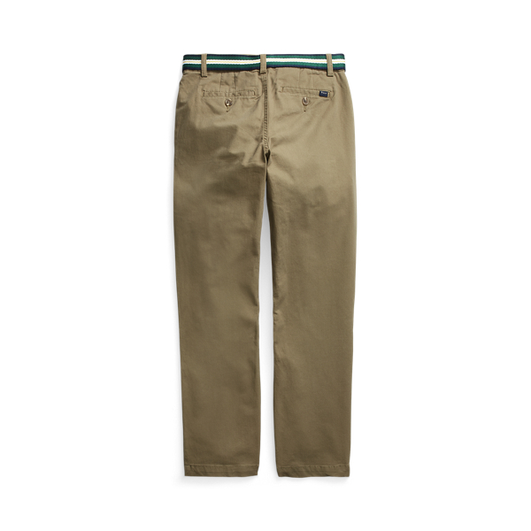 Basic Olive Belted Slim Fit Stretch Twill Trouser Boys 6-14 Years 2