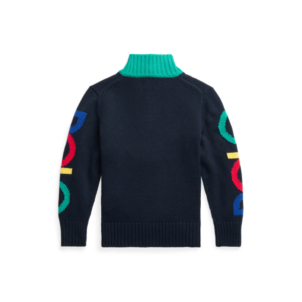 Navy Multi Big Pony Cotton Quarter-Zip Jumper Boys 1.5-6 Years 2