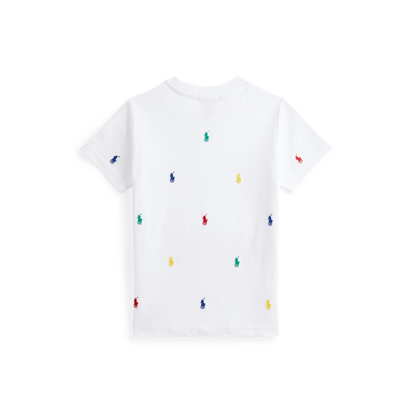 White Polo Pony Cotton Mesh Tee Boys 2-7 2