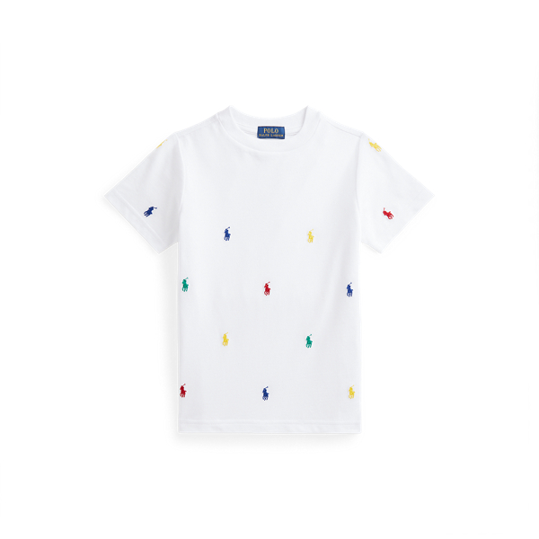 White Polo Pony Cotton Mesh Tee Boys 2-7 1