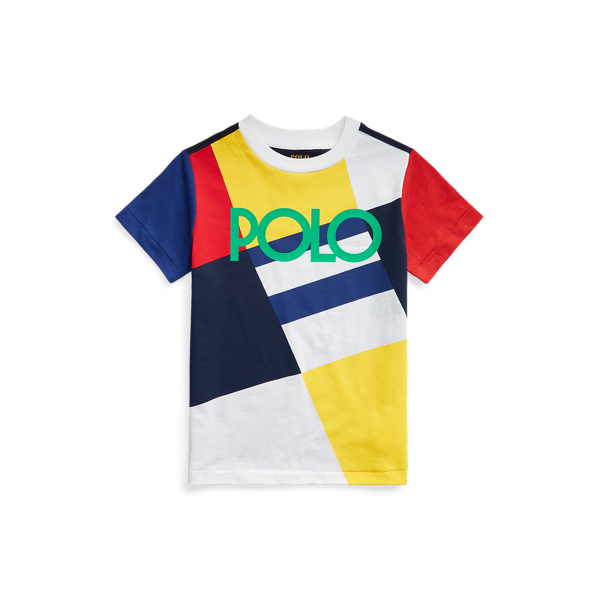 Maglietta patchwork in jersey con logo Boys 1.5-6 Years in 1