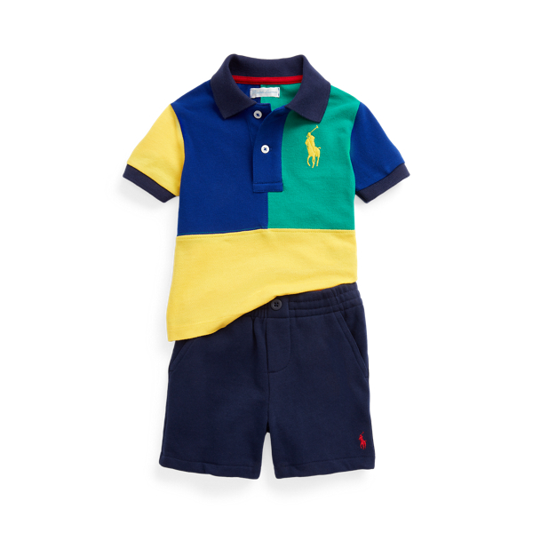 Big Pony Polo Shirt &amp; Fleece Short Set
