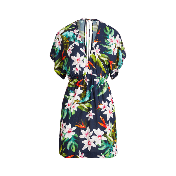 Tropical-Print Tunic Cover-Up Lauren 1