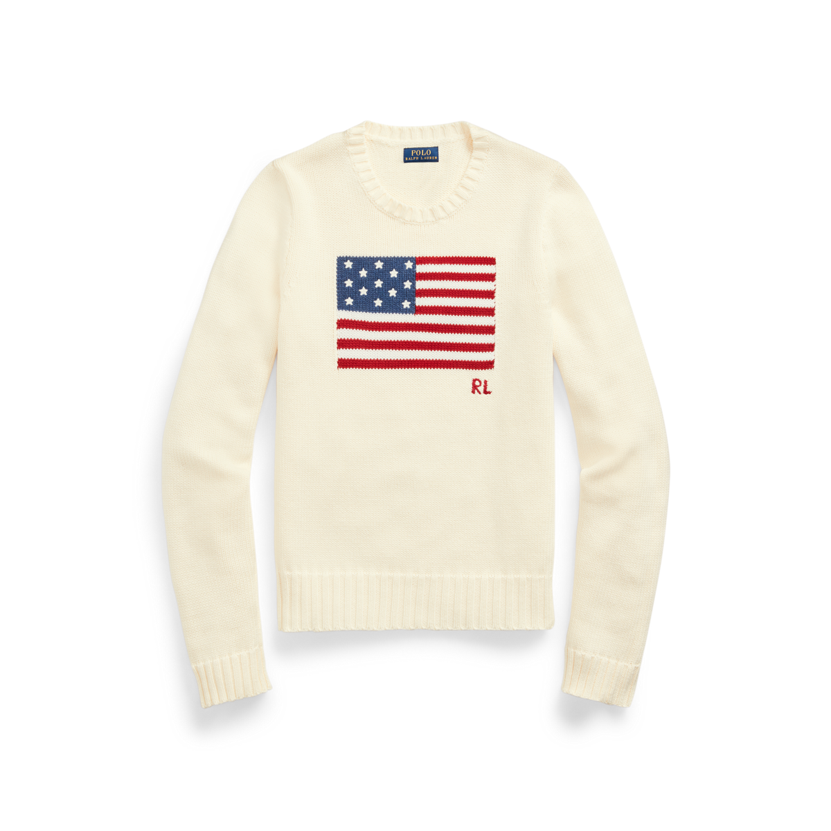 Ralph lauren sweater with american flag hotsell