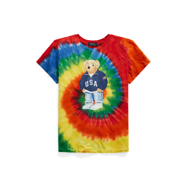 Batik-T-Shirt mit Polo Bear Polo Ralph Lauren in Rasta-Blau 2