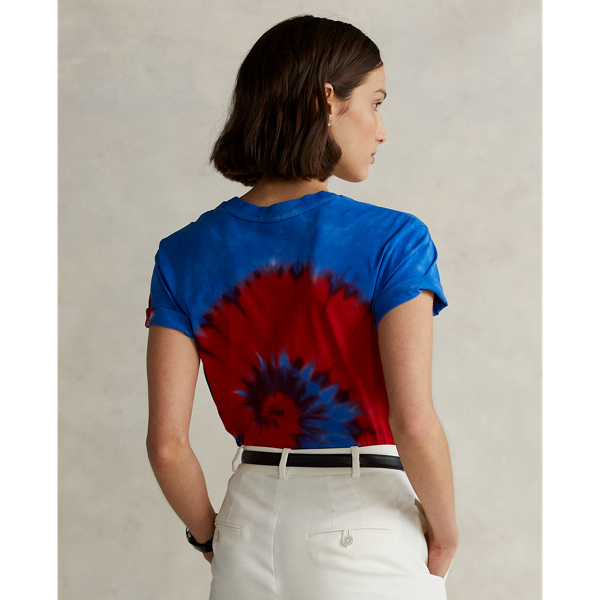 Polo Bear tie-dye T-shirt Polo Ralph Lauren in Spiral Royal And Red 5
