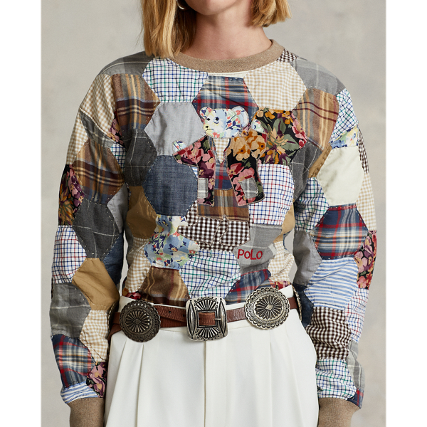 Sweat ourson matelass&eacute; en molleton Polo Ralph Lauren en Patchwork 6