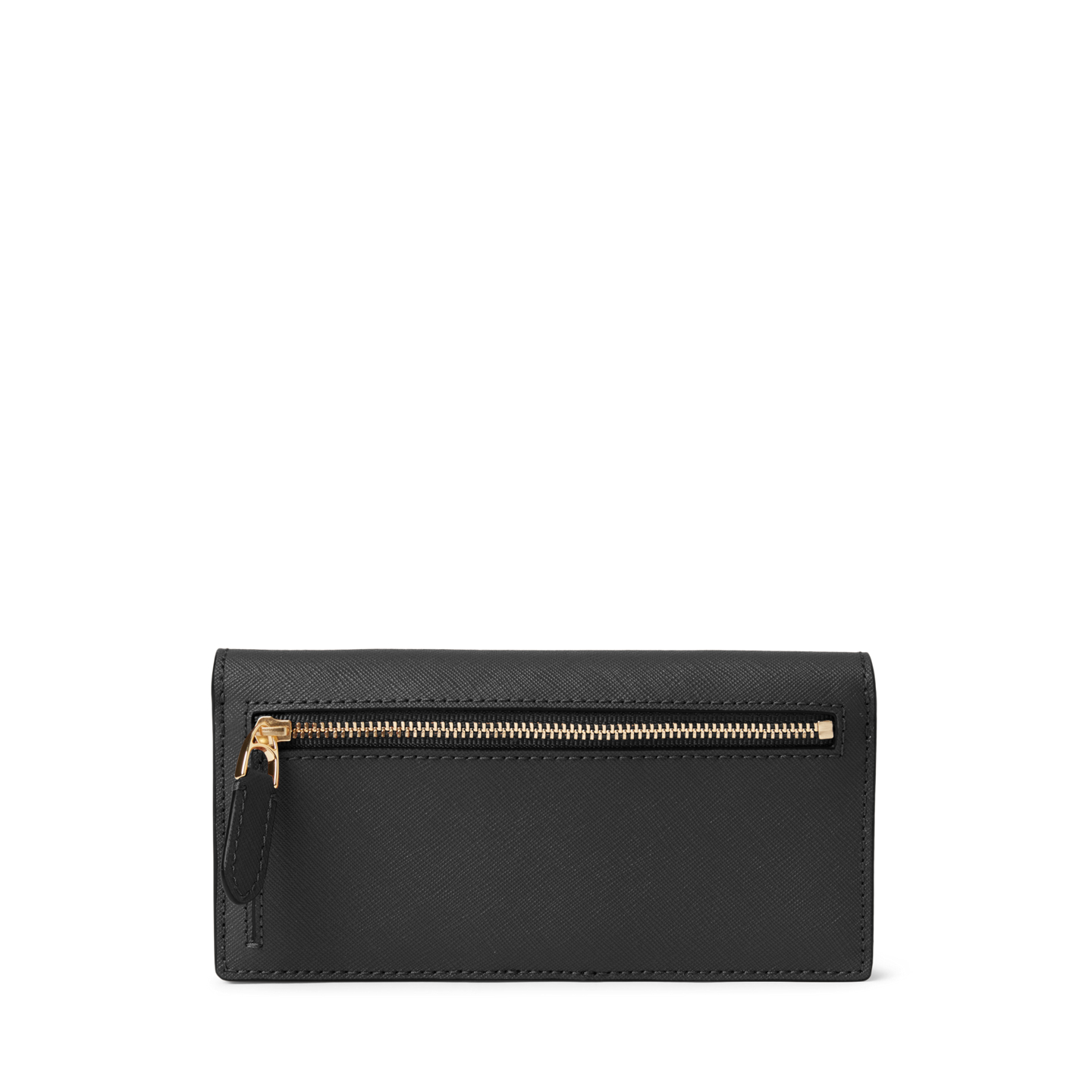 Женский кошелёк Ralph Lauren Crosshatch Leather Slim Wallet, цвет: Чёрный — фото 1