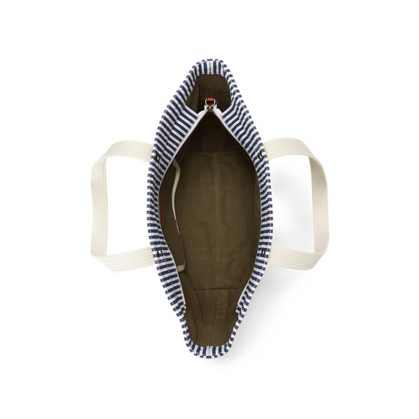 Ecru Multi Patchwork Polo Bear Medium Tote Polo Ralph Lauren 5