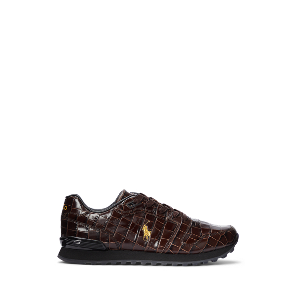Embossed Runner Leather Sneaker Polo Sport em 1