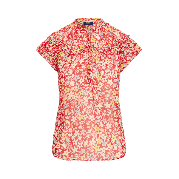 1120 Bandana Floral Floral Crepe Blouse Polo Ralph Lauren 2