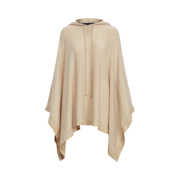 Oatmeal Melange Cashmere Hooded Poncho Jumper Ralph Lauren Collection 2