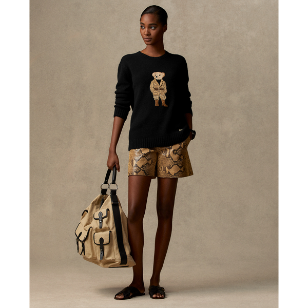 Safari Polo Bear Cashmere Sweater Ralph Lauren Collection in Black 4