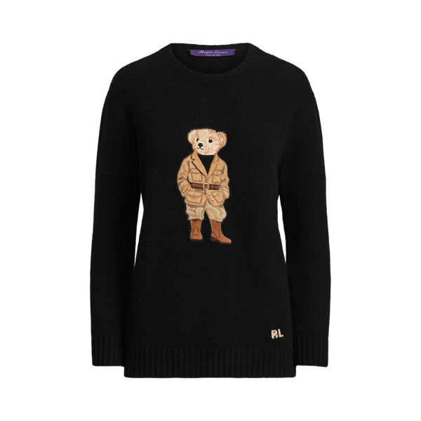 Safari Polo Bear Cashmere Sweater Ralph Lauren Collection in Black 2