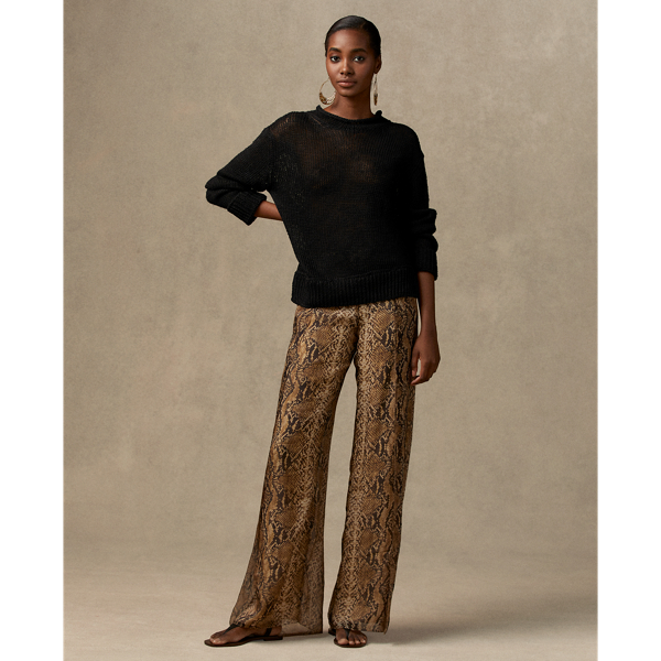 Linen Rolled-Mockneck Sweater Ralph Lauren Collection in Black 4