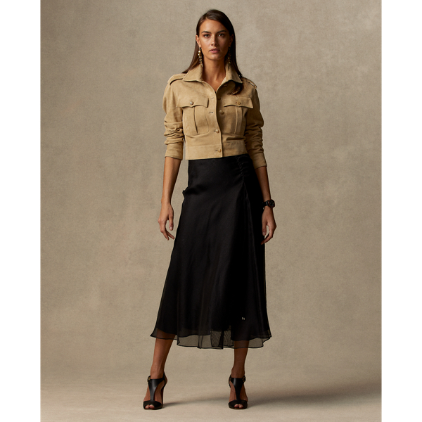 Safari Tan Beck Lamb-Suede Jacket Ralph Lauren Collection 4