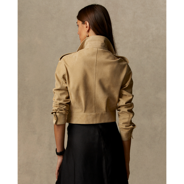 Safari Tan Beck Lamb-Suede Jacket Ralph Lauren Collection 5