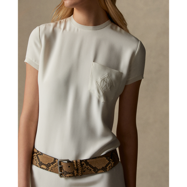 Ivory Gerald Silk Marocain Evening Dress Ralph Lauren Collection 6
