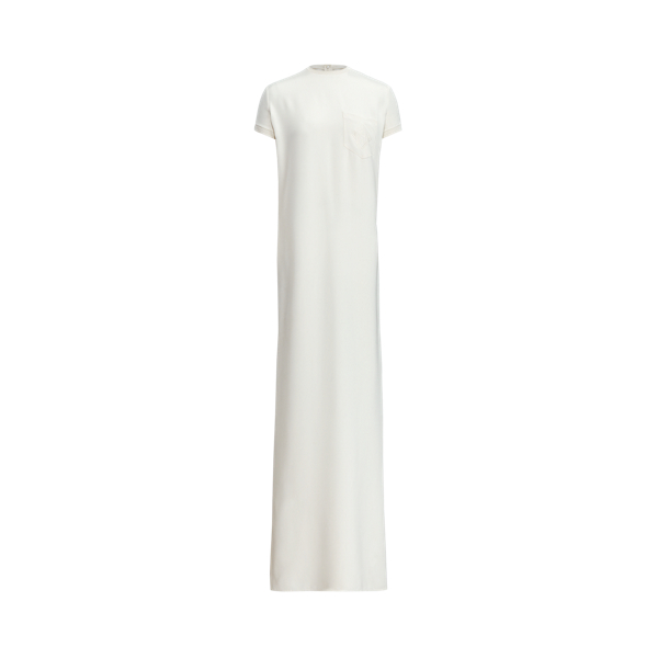 Ivory Gerald Silk Marocain Evening Dress Ralph Lauren Collection 2