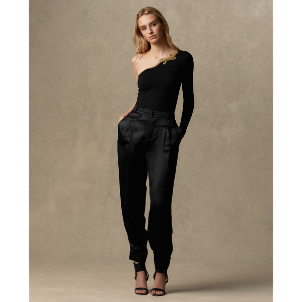 Black Embellished Gecko One-Shoulder Jumper Ralph Lauren Collection 4