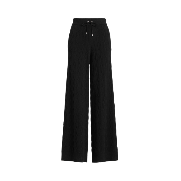 Black Cable-Knit Cashmere Palazzo Trouser Ralph Lauren Collection 2