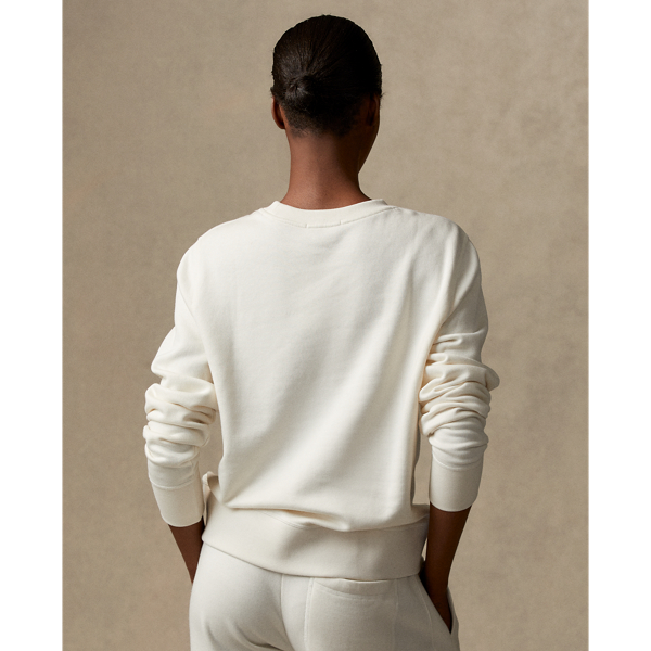 Classic Cream Cotton-Blend-Fleece Pullover Ralph Lauren Collection 5