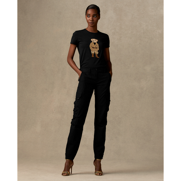 Black Safari Polo Bear Cotton T-Shirt Ralph Lauren Collection 4