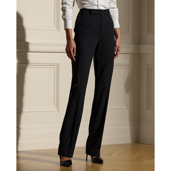 Black Seth Stretch Wool Crepe Trouser Ralph Lauren Collection 4