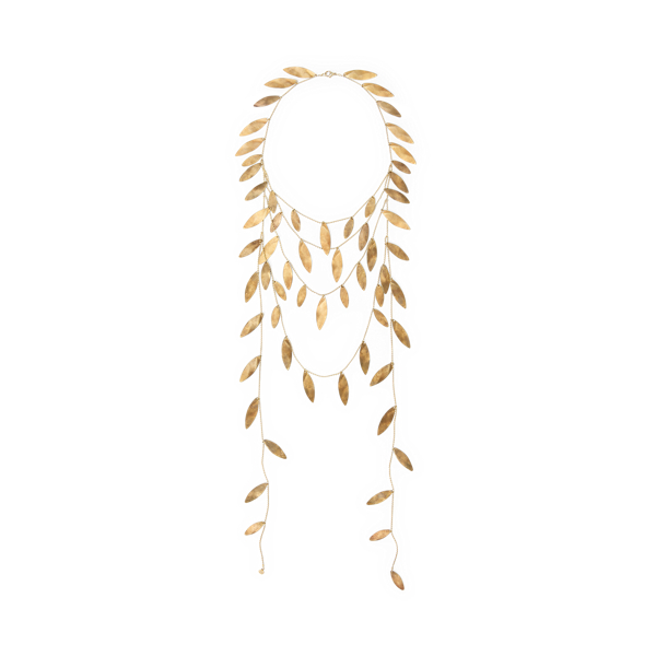 Gold-Plated Multi-Strand Petal Necklace