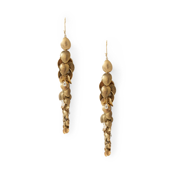 Pendientes de hoja ba&ntilde;ados en oro