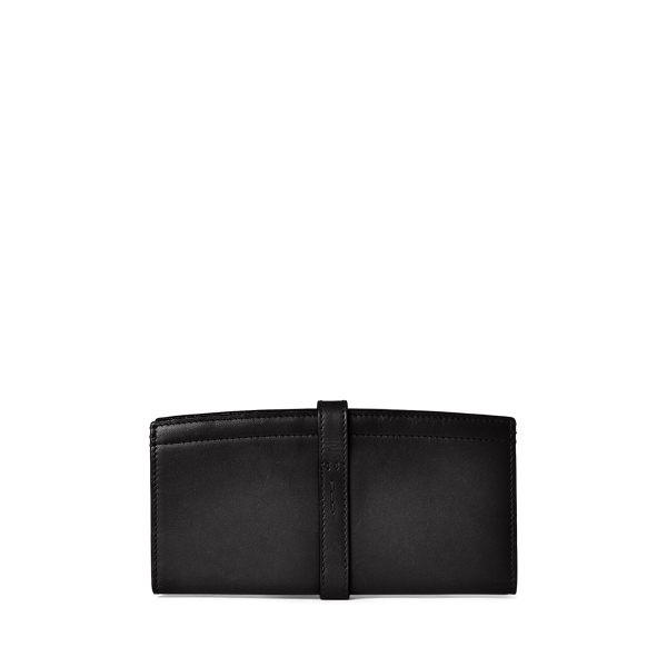 Portefeuille long fin Welington vachette Ralph Lauren Collection en Noir 2
