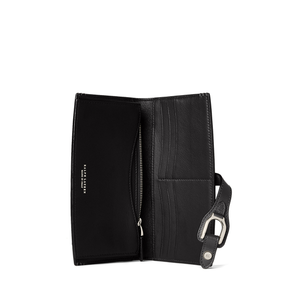 Portefeuille long fin Welington vachette Ralph Lauren Collection en Noir 3