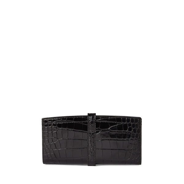 Lange Alligator-Brieftasche Welington Ralph Lauren Collection in Schwarz 2