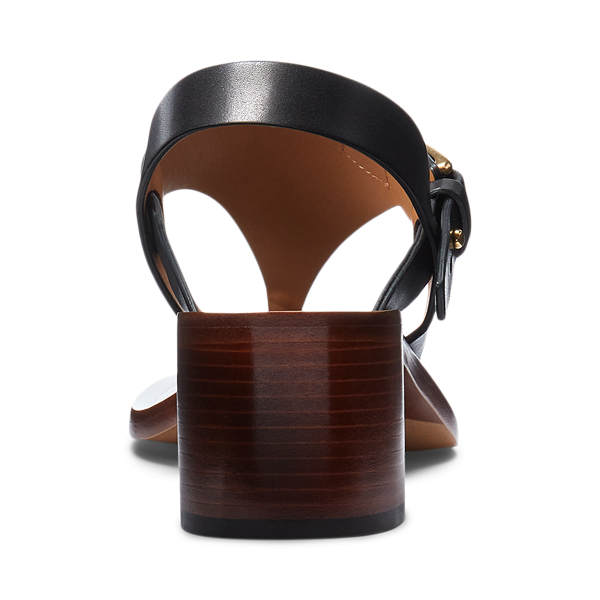 Black Julie Welington Calfskin Sandal Ralph Lauren Collection 3
