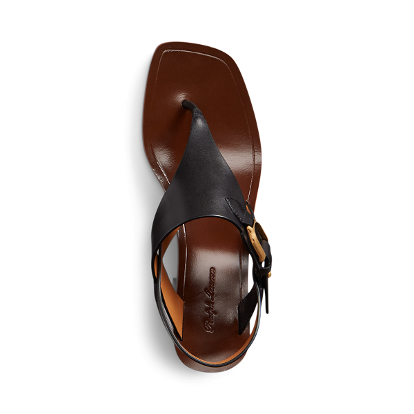 Black Julie Welington Calfskin Sandal Ralph Lauren Collection 4