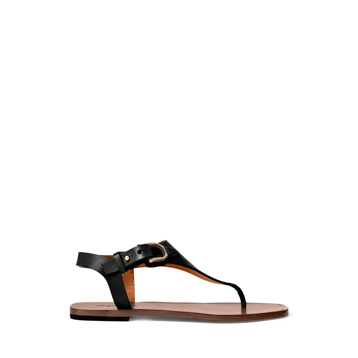 靴 louren leather thong sandal LAUREN RALPH LAUREN AUDRIE BURNISHED LEATHER SANDAL | Black