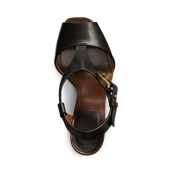 Black Emilie Welington Calfskin Sandal Ralph Lauren Collection for summer 4