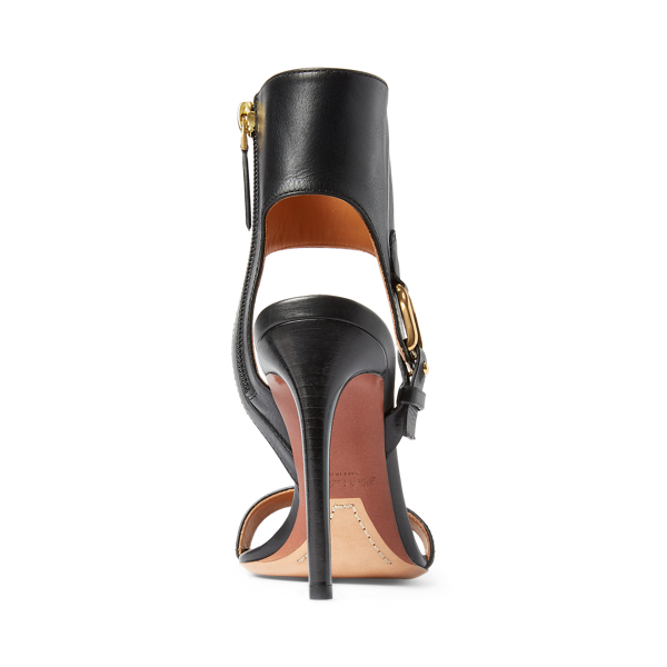 Black Kerstin Welington Calfskin Sandal Ralph Lauren Collection 3