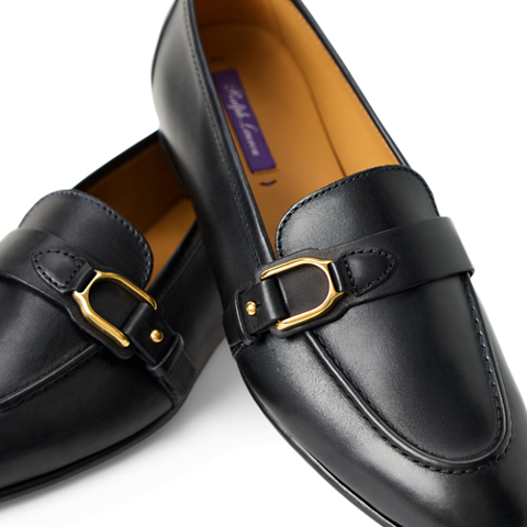Женские туфли Ralph Lauren Audrey Welington Calfskin Loafer, цвет: Чёрный
