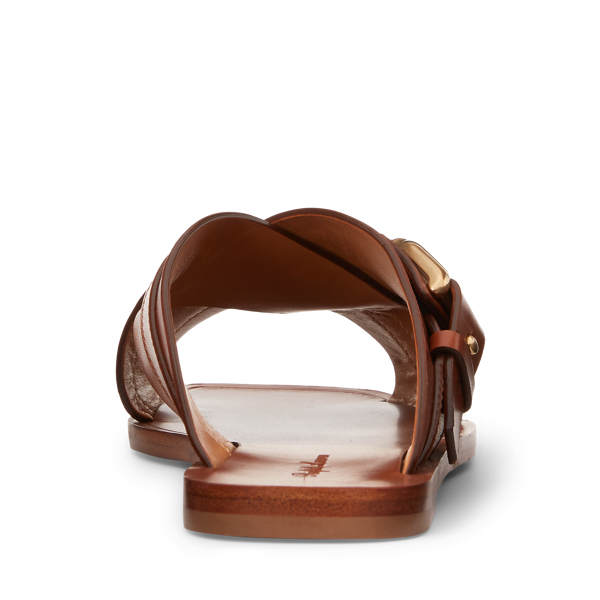 Sandales &eacute;trier Jacie en vachette Ralph Lauren Collection en Or 3