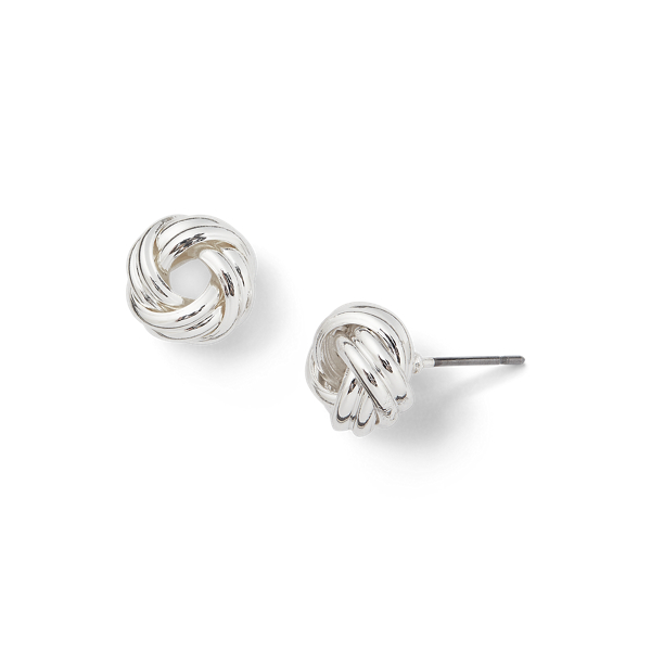 Boucles d'oreilles à nœud argentées Lauren en Argent 2