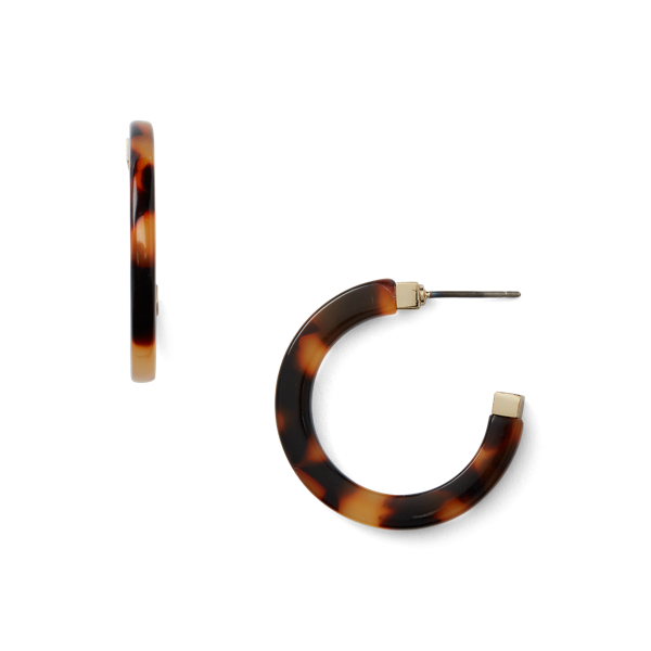 Gold Tortoiseshell Hoop Earrings Lauren 2