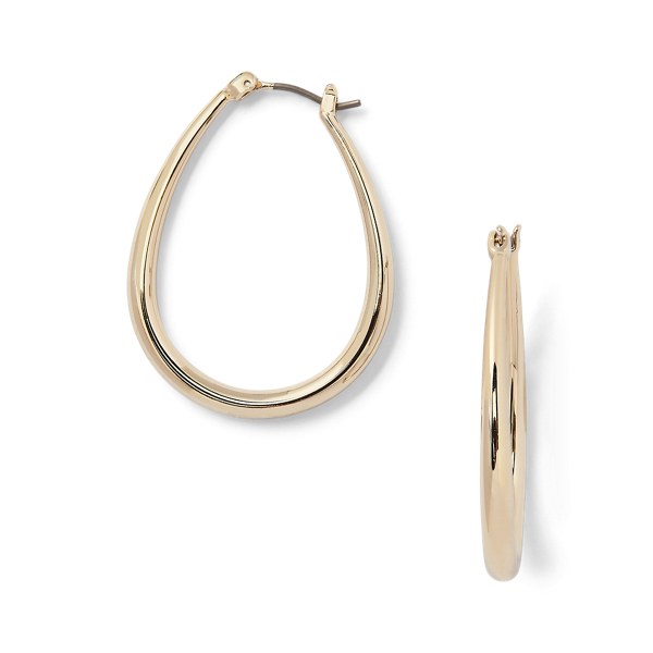 Gold Gold-Tone Teardrop Hoop Earrings Lauren 2