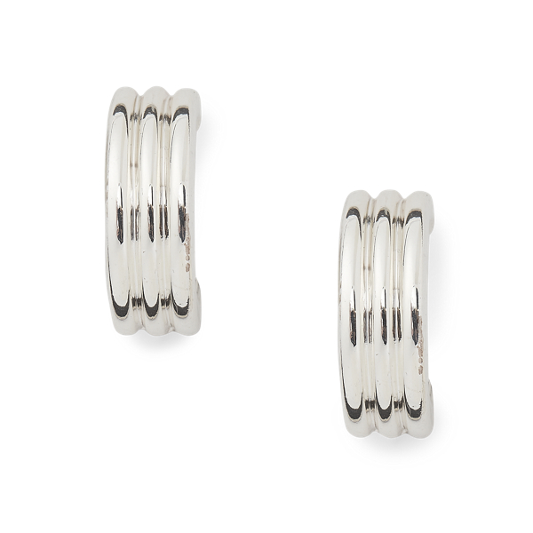 Silver Silberfarbene Creolen mit Clipverschluss Lauren 1