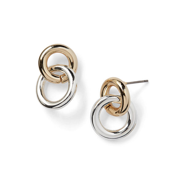 Two Tone Two-Tone Loop Drop Earrings Lauren 2