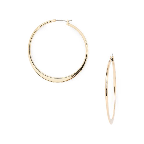 Gold-Tone Thin Hoop Earrings Lauren in Gold 2