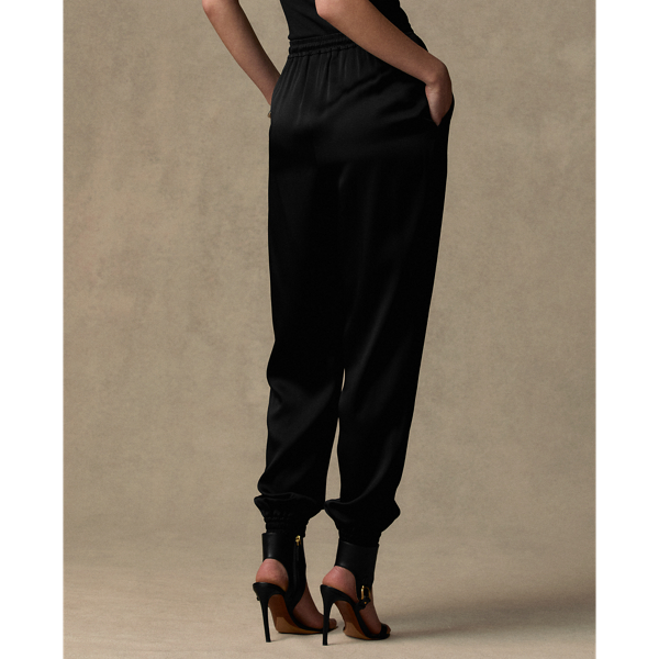 Myles Crepe-Back Satin Pant Ralph Lauren Collection em Black 5