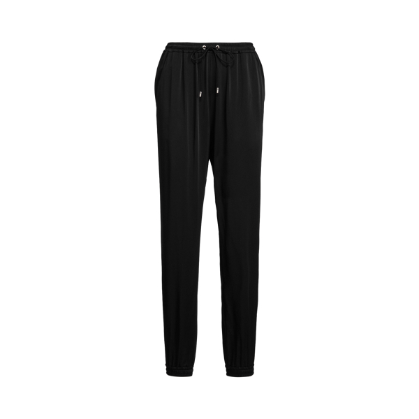 Myles Crepe-Back Satin Pant Ralph Lauren Collection em Black 2