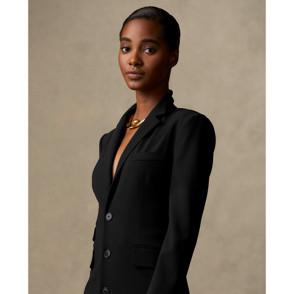 Darian Stretch Wool Crepe Day Dress Ralph Lauren Collection em Black 4