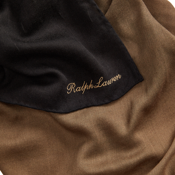 Safari Tan/Black Ombre Cashmere-Silk Scarf Ralph Lauren Collection 3